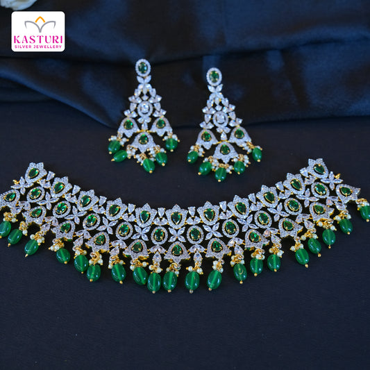 CZ Choker with Earrings
