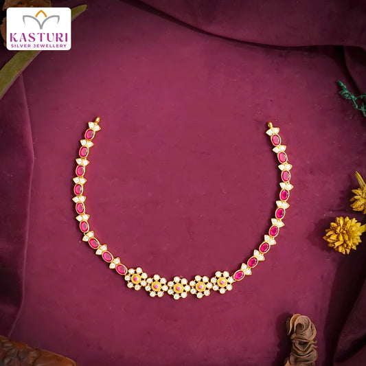 ruby-stone-floral-necklace